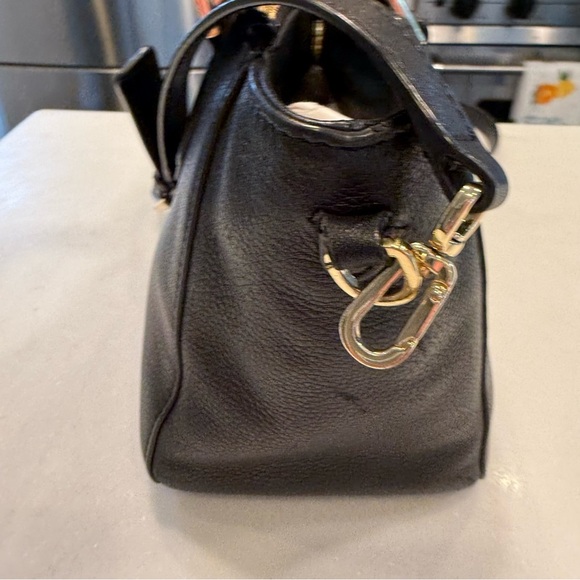 Tory Burch Robinson Black Pebbled Leather Tote  Double Zip Handbag/crossbody - Picture 5 of 16